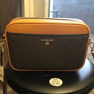 Michael Kors Orange and Brown Belt Bag